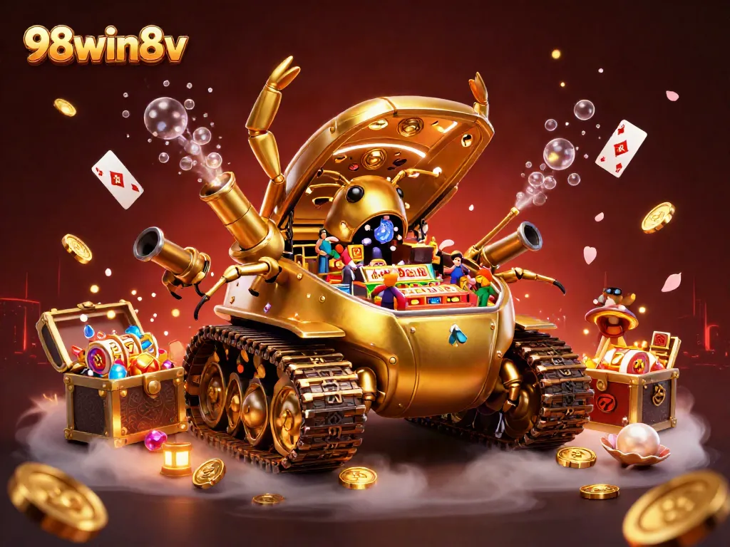 Experience thrilling gameplay in 98win8v's vibrant casino scene with golden elements and dynamic visuals.