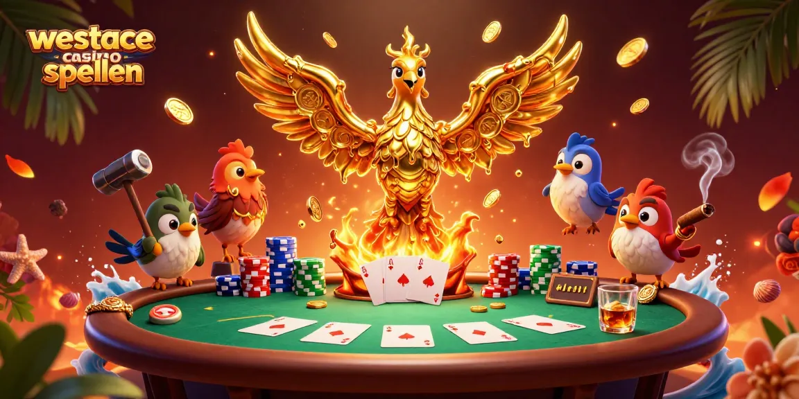 Speel westace casino spellen met gouden symbolen en spannende pokerelementen.