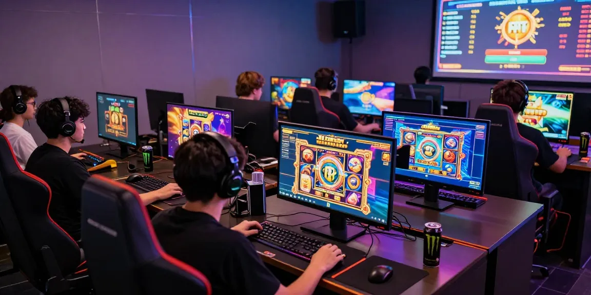 Permainan slot gacor di KANGTOTO2 dengan pemain bersemangat dan suasana modern.