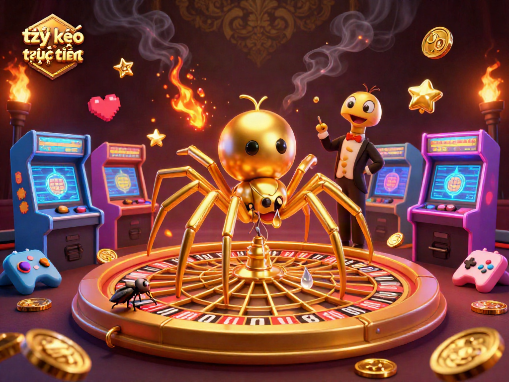 Experience thrilling tỷ lệ kèo trực tuyến betting with a vibrant, animated casino scene filled with action.
