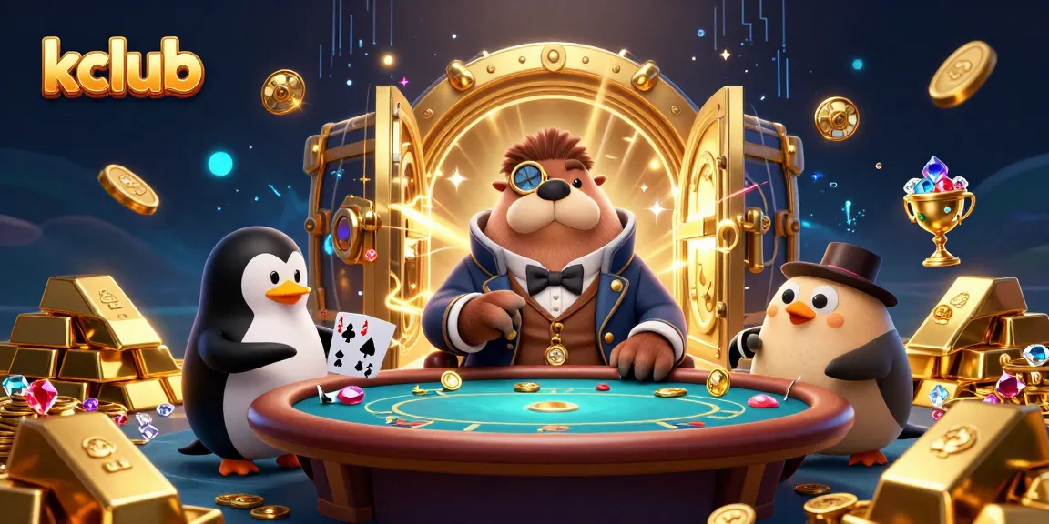 Experience thrilling poker action at kclub with a whimsical walrus and dynamic underwater casino setting.