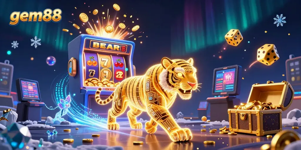 Experience the thrill with gem88 in a vibrant 3D casino world bursting with excitement.