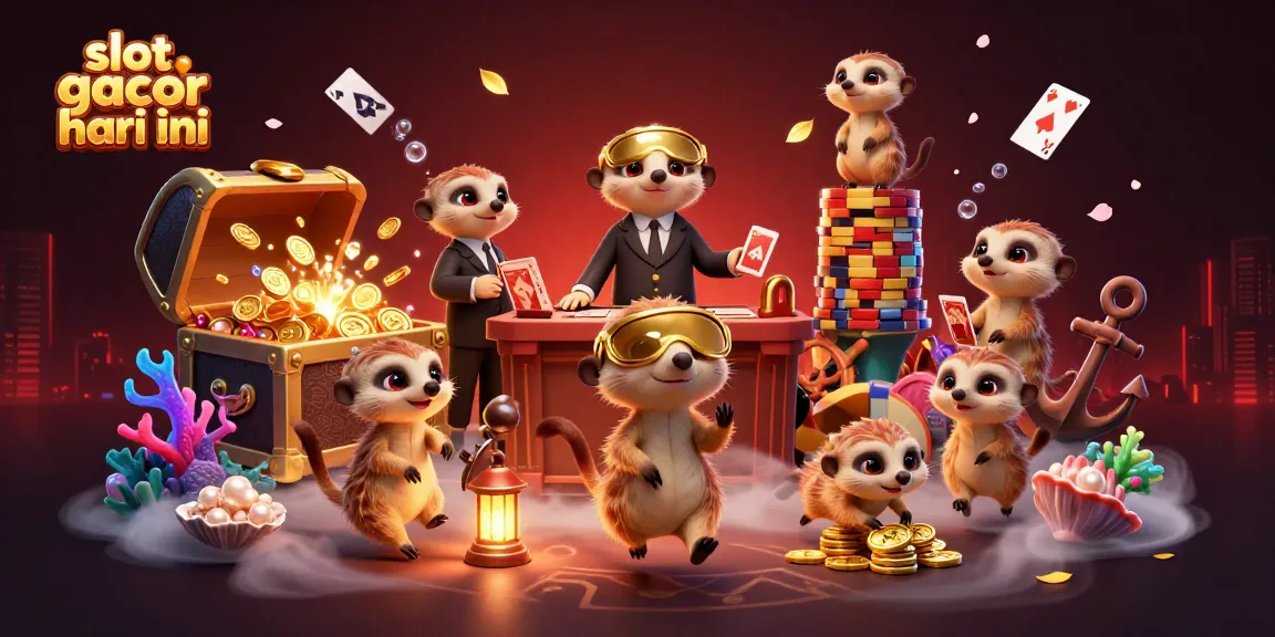 Experience the excitement of slot gacor hari ini with meerkats managing casino games and treasures.