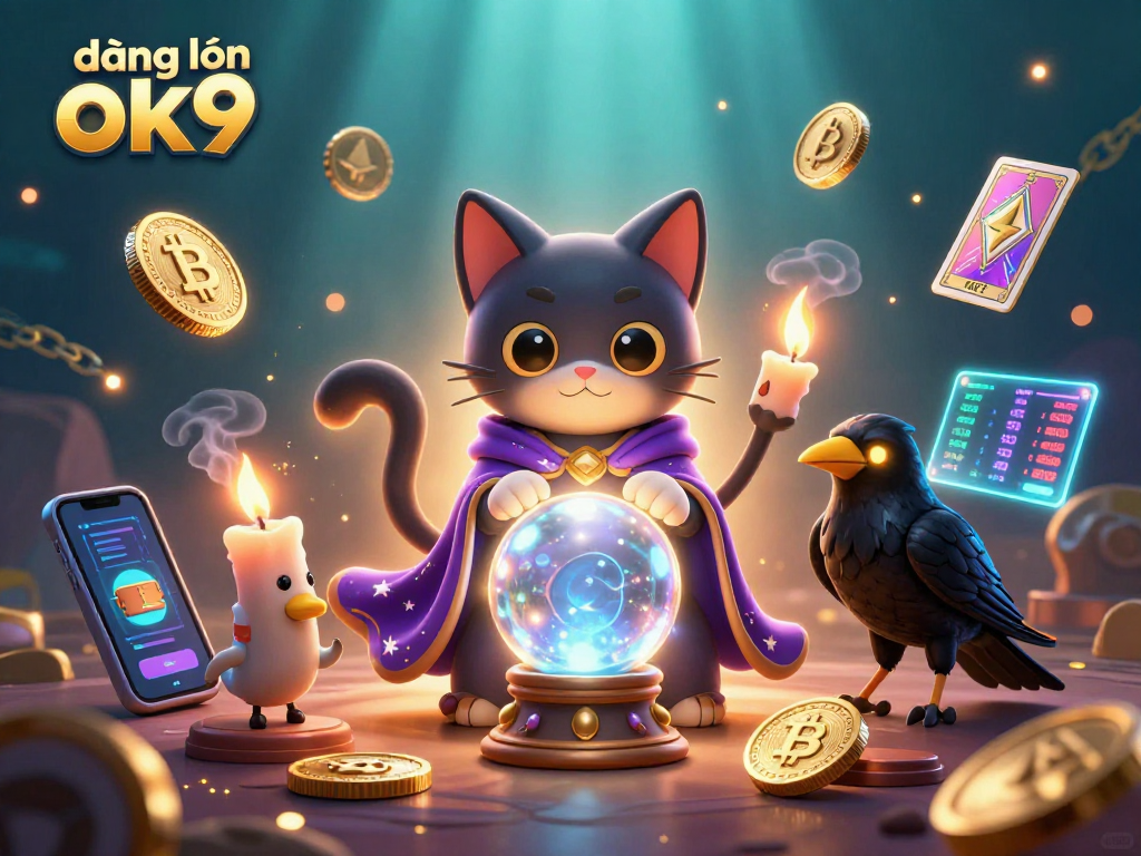 Join the thrill of đăng nhập ok9 as the mystical cat and raven guide you through exciting games!