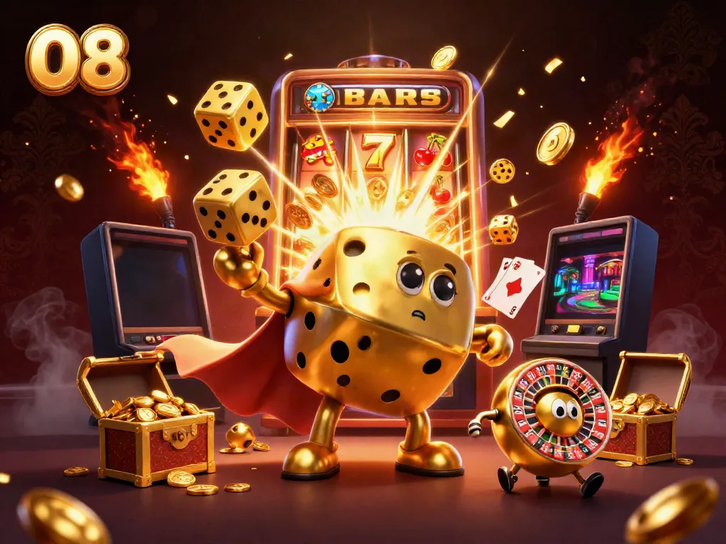 O8 transforms golden dice into a lively casino experience with dynamic games and jackpot elements.
