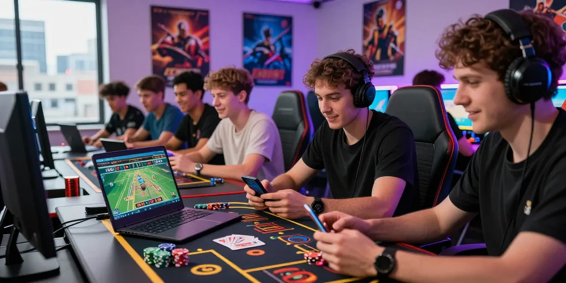 Diverse players in an energetic online gaming environment at https://xx88.se.net/ engaging in casino games and sports betting.