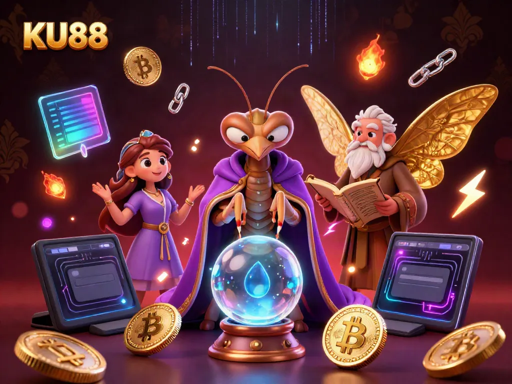 Engage in the thrilling world of KU88 with this vibrant casino scene blending fantasy and gambling.